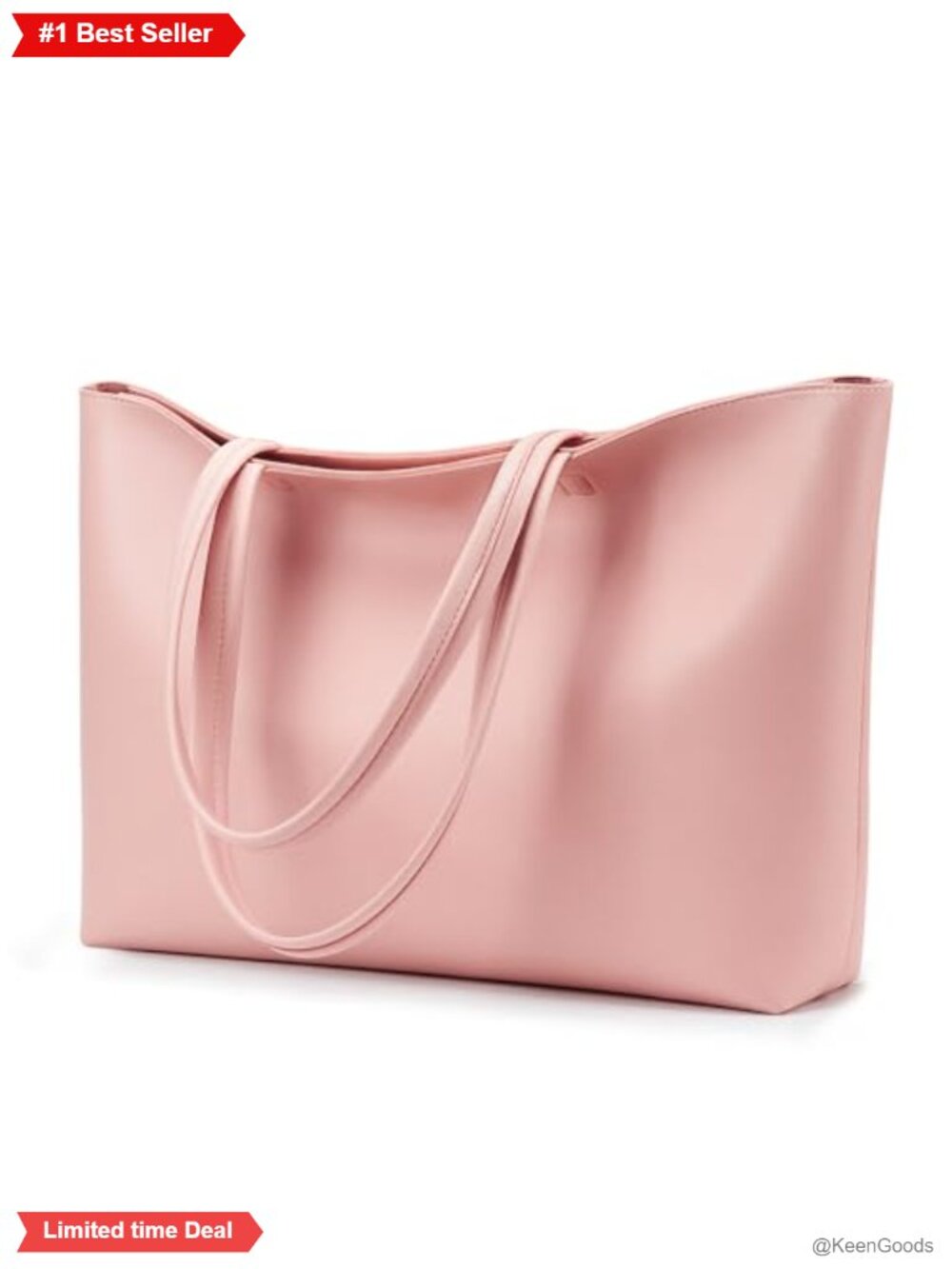 Vegan Leather Tote Bag Zipper Satchel Shoulder Bag Minimalist for Work